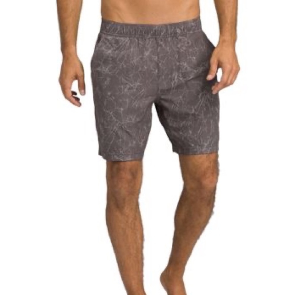 Prana Mens Herio Gray Breathe Elastic Waist Pull On Athletic Shorts Size XS